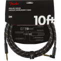 Cable Fender Deluxe 3M Black Tweed Angulado