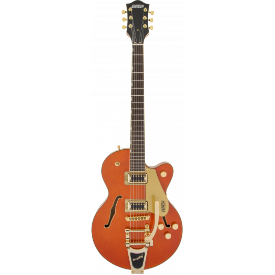 G5655TG Electromatic® Center Block Jr. Single-Cut with Bigsby® and Gold Hardware, Laurel Fingerboard, Orange Stain G5655TG Electromatic® Center Block Jr. Single-Cut with Bigsby® and Gold Hardware, Laurel Fingerboard, Orange Stain