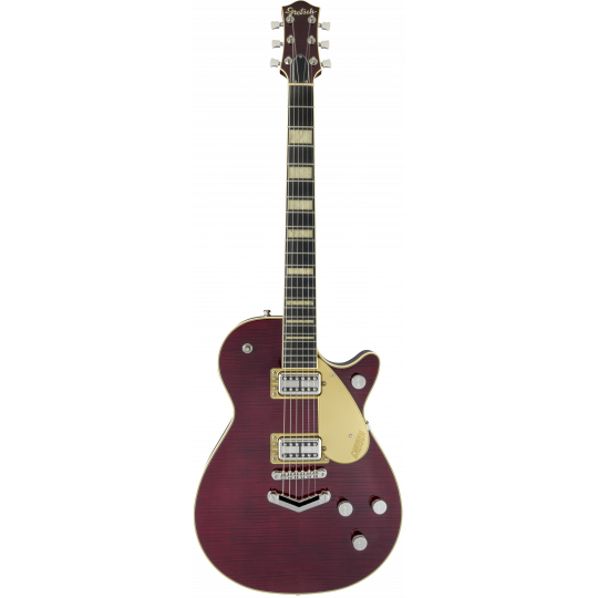 G6228FM Players Edition Jet™ BT with V-Stoptail, Flame Maple, Ebony Fingerboard, Dark Cherry Stain
