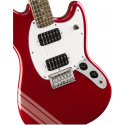 Squier FSR Bullet® Competition Mustang® HH, Laurel Fingerboard, Candy Apple Red with Burgundy Mist Stripes