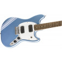 Squier FSR Bullet® Competition Mustang® HH, Laurel Fingerboard, Lake Placid Blue with Ice Blue Metallic Stripes