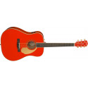 Fender PM-1 Deluxe Dreadnought with Case, Fiesta Red