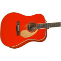 Fender PM-1 Deluxe Dreadnought with Case, Fiesta Red
