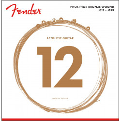 Phosphor Bronze Acoustic Guitar Strings, Ball End, 60L .012-.053 Gauges, (6)
