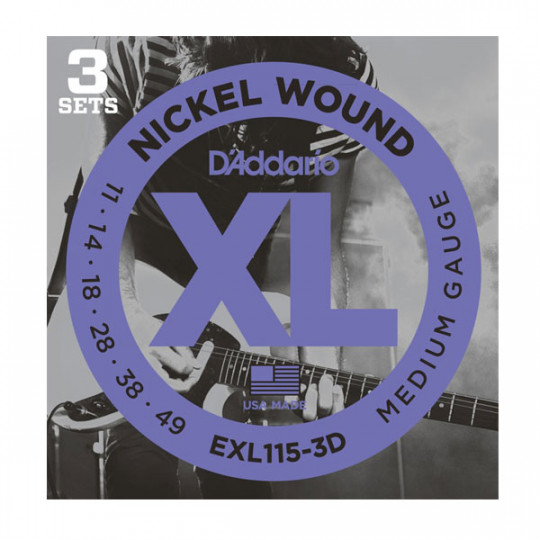 D'Addario EXL115-3D Set de 3 Juegos