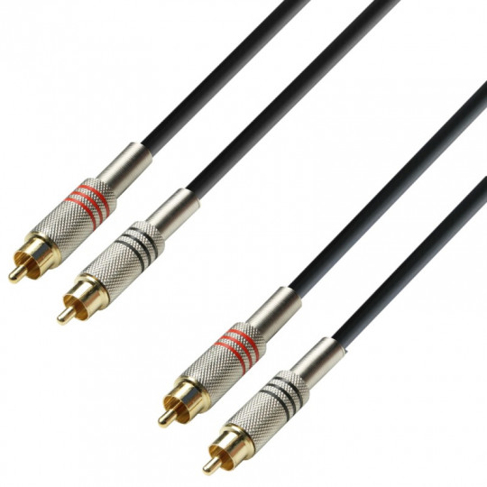 Adam Hall K3TCC0300 Cable audio 2 RCA - 2 RCA 3 metros Adam Hall K3TCC0300 Cable audio 2 RCA - 2 RCA 3 metros