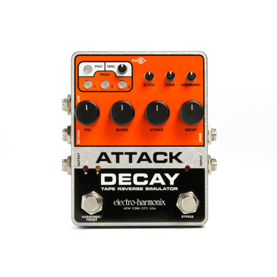 Pedal simulador de reverso de cinta Ehx Attack Decay Pedal simulador de reverso de cinta Ehx Attack Decay