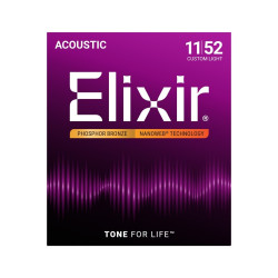 Elixir Nanoweb Acoustic Custom Light 11-52
